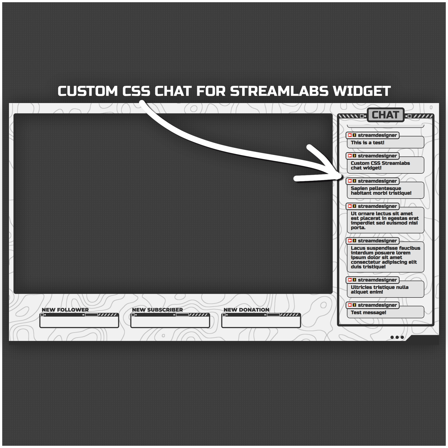 White stream overlays. White stream chat.