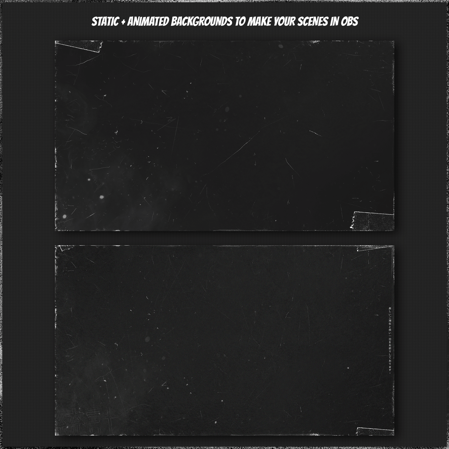 Dark anime stream overlays. Dark stream backgrounds.