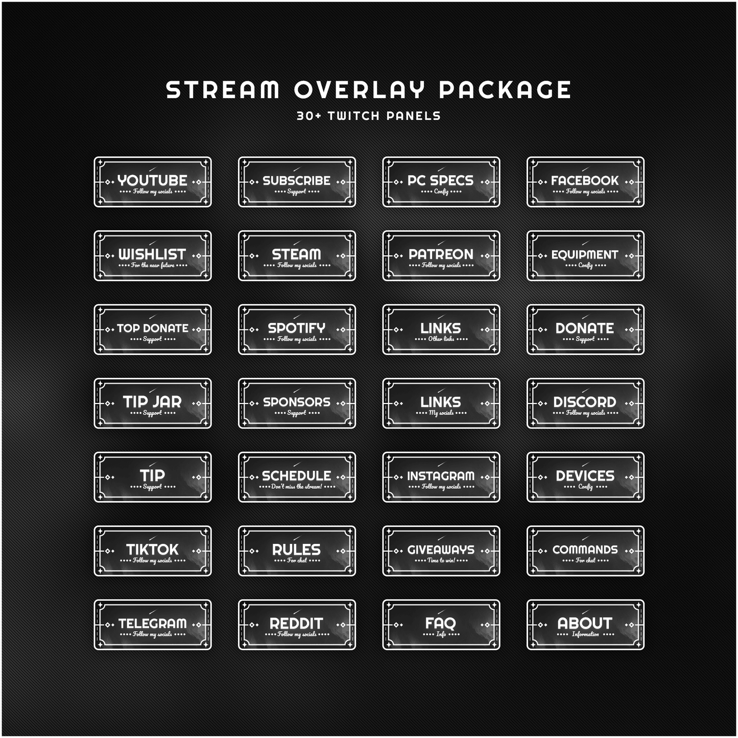 Black and white celestial stream panels