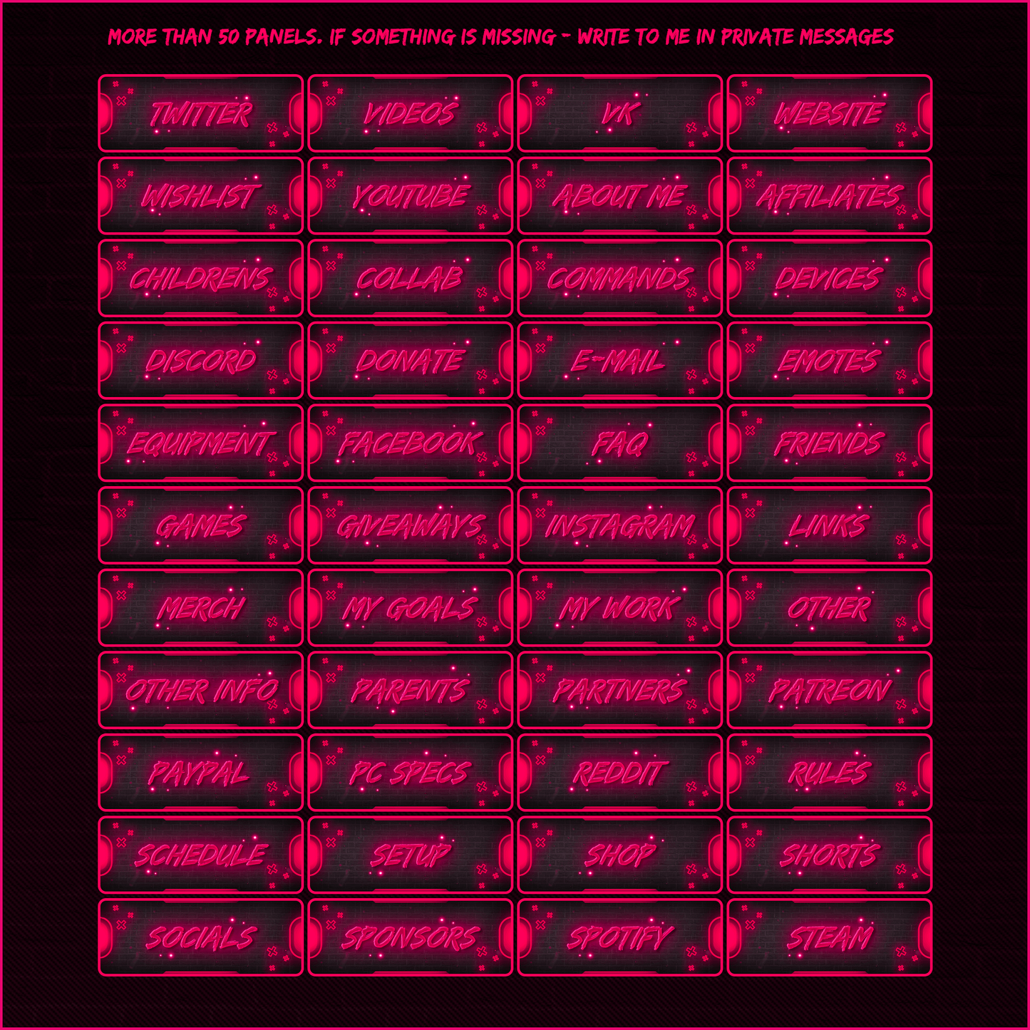 Pink stream overlays. Neon stream panels.