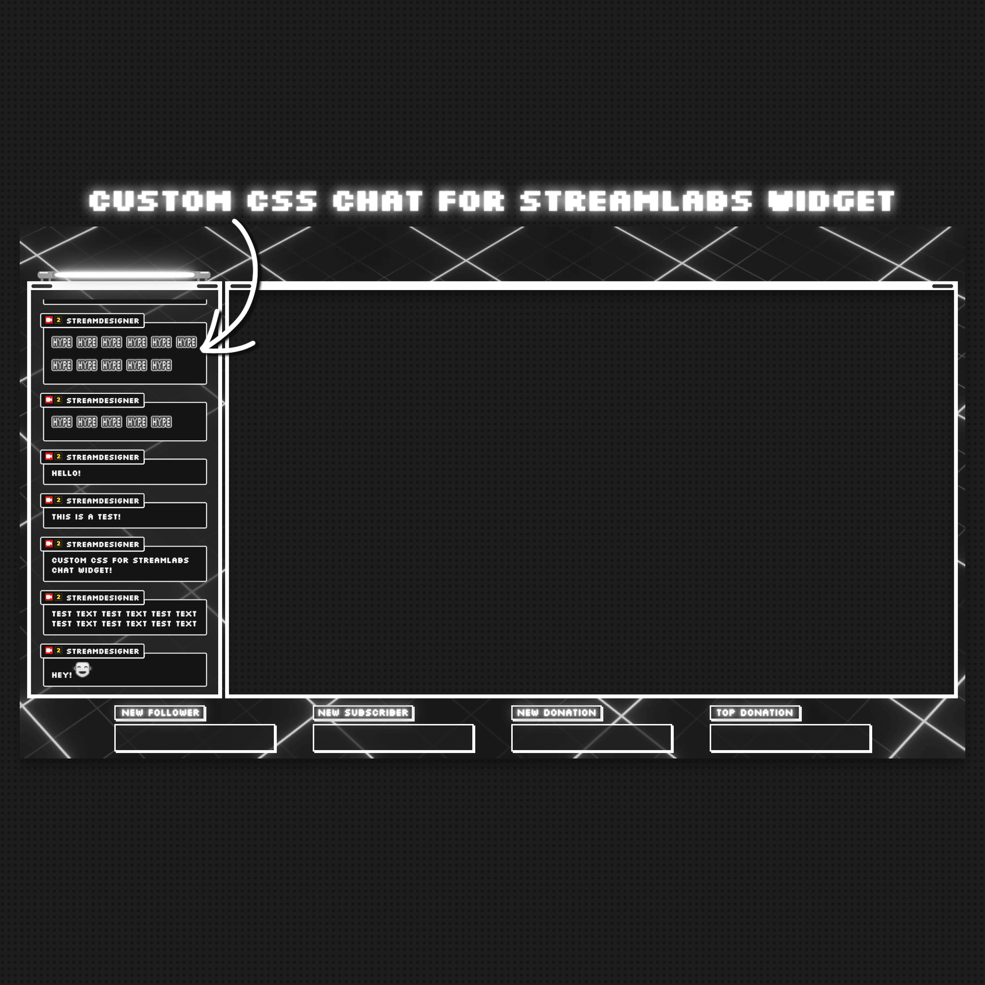 Dark retro neon stream chat