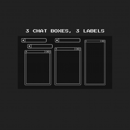 BLACK AND WHITE RETRO STREAM CHAT BOXES
