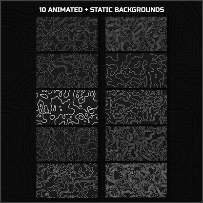 BLACK AND WHITE ANIMATED STREAM BACKGROUNDS FOR OBS