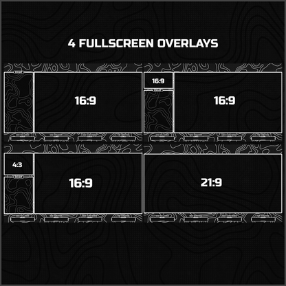 BLACK AND WHITE STREAM OVERLAYS, INTERMISSION SCREENS, FULLSCREEN OVERLAYS
