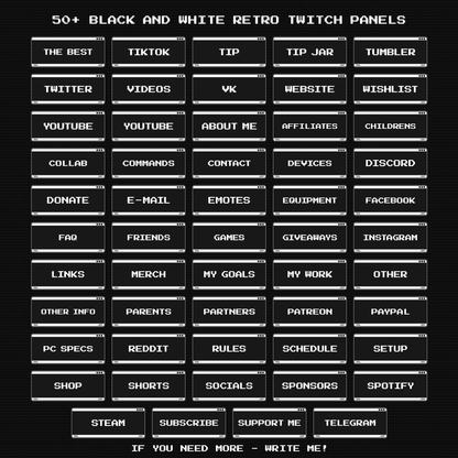 BLACK AND WHITE STREAM PANELS