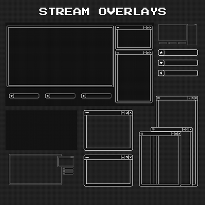 BLACK AND WHITE STREAM OVERLAYS