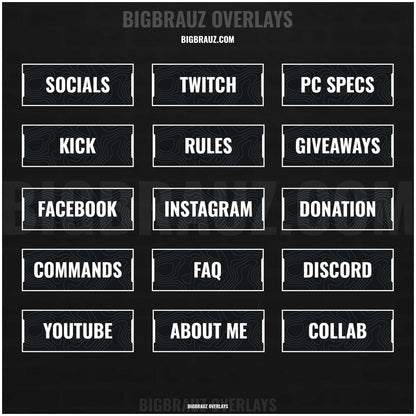 FREE BLACK STREAM TWITCH PANELS