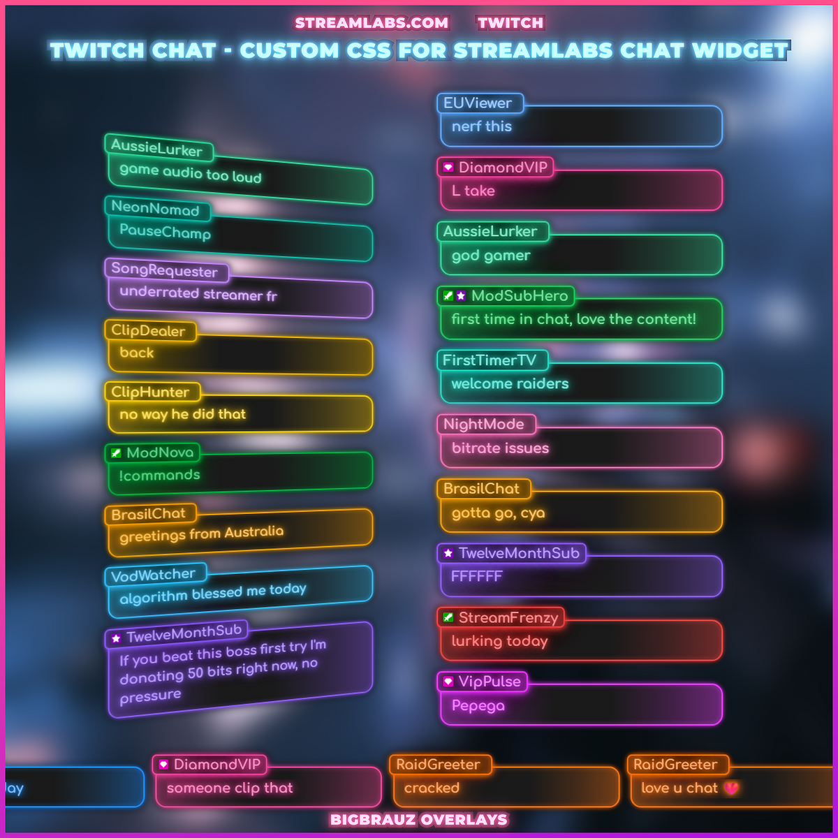 Neon simple stream chat widget