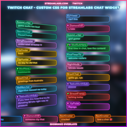 Neon simple stream chat widget