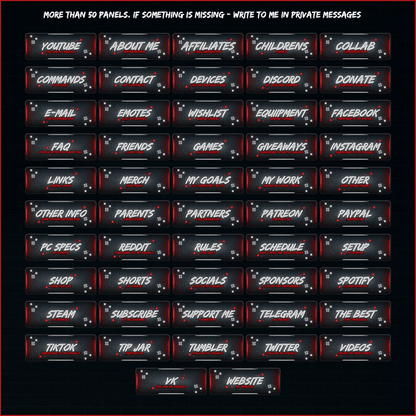 Dark neon stream overlays. Stream panels. 