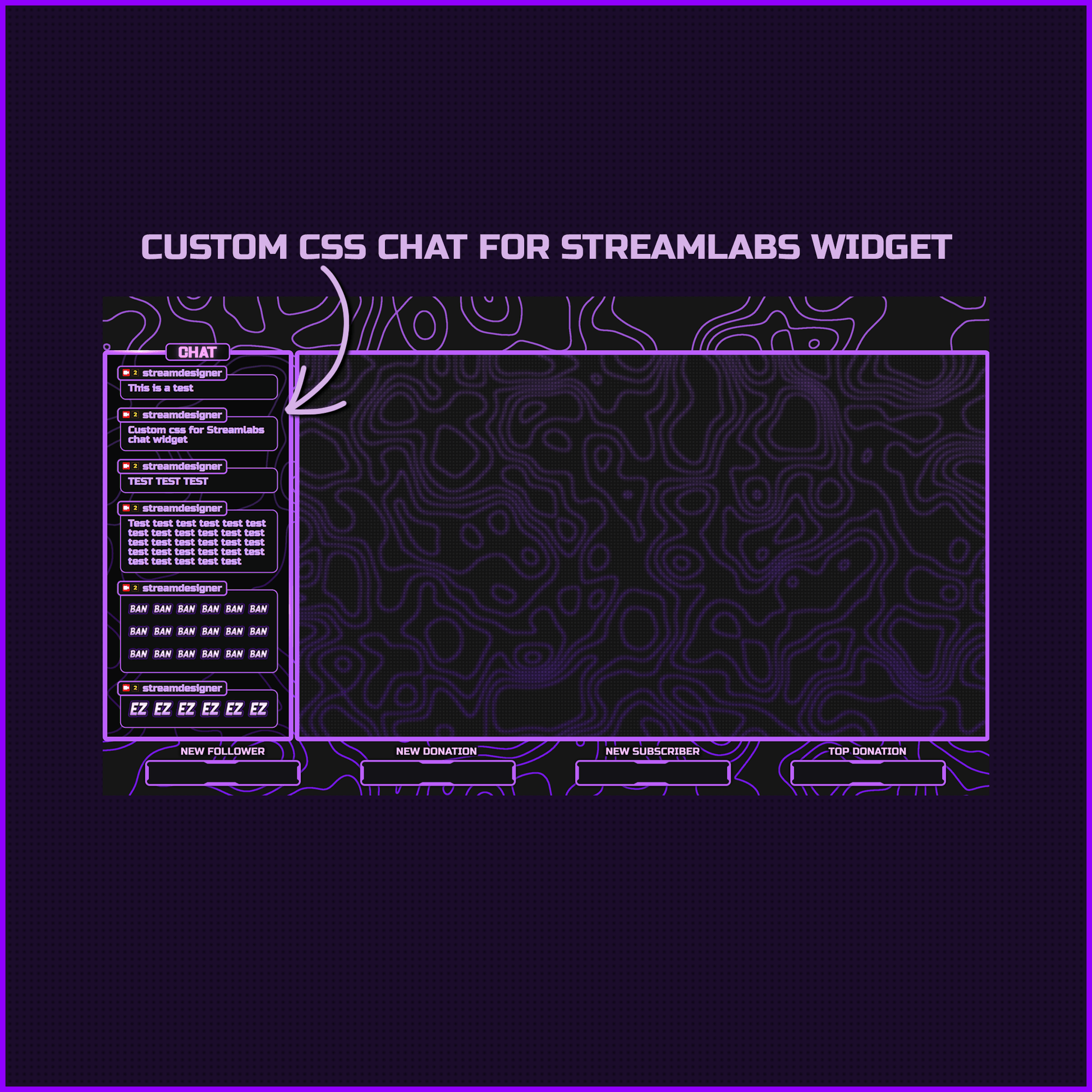 Purple stream overlays. Purple stream chat.