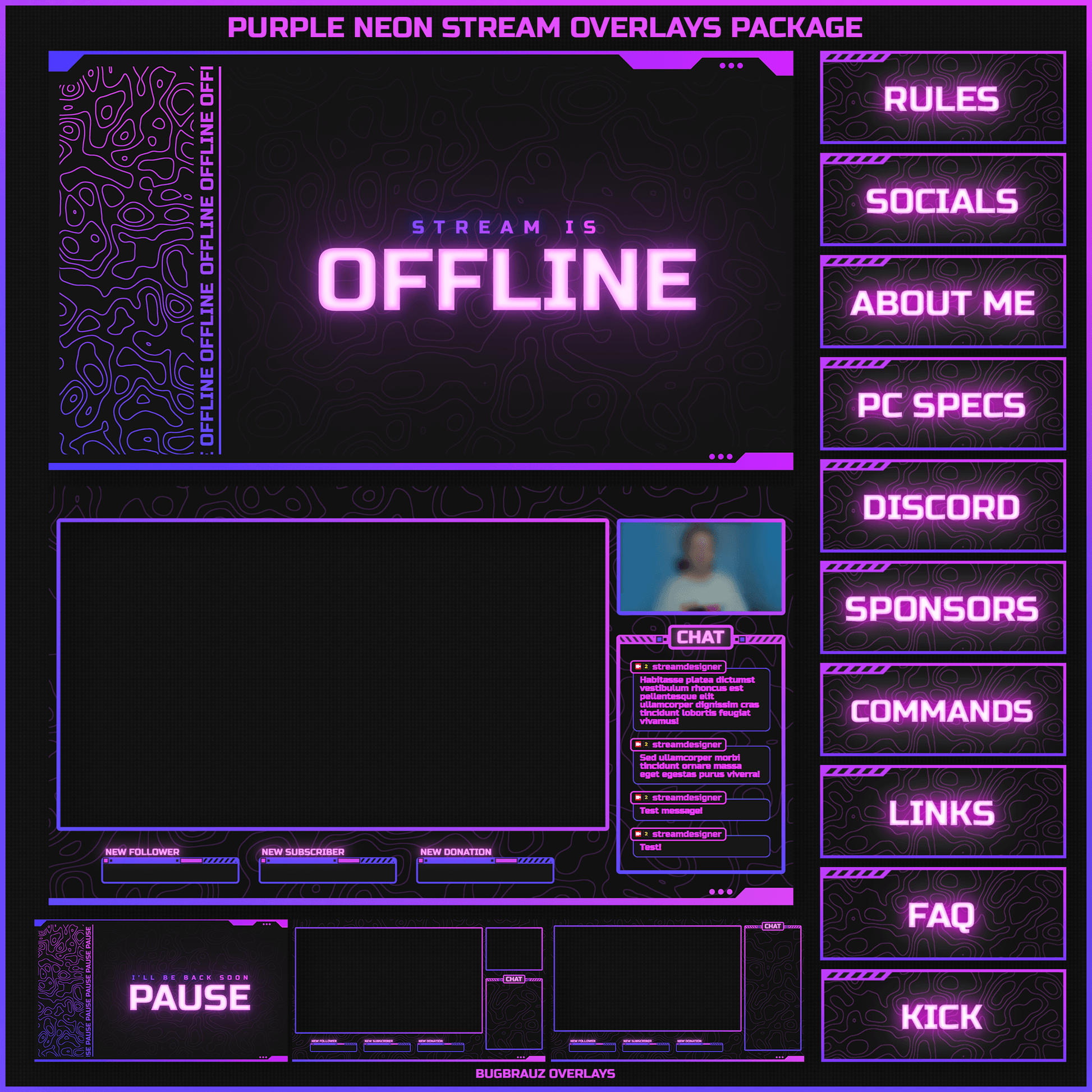 DARK PURPLE NEON stream overlays package – BIGBRAUZ OVERLAYS DARK PURPLE NEON stream overlays package – BIGBRAUZ OVERLAYS