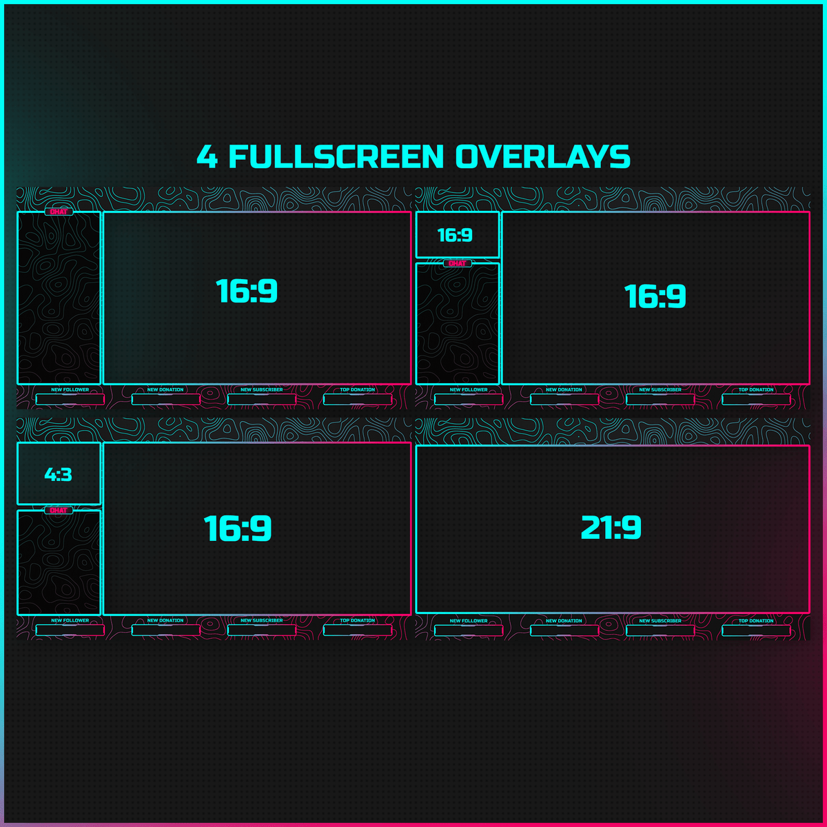 NEON Stream overlays package – BIGBRAUZ OVERLAYS