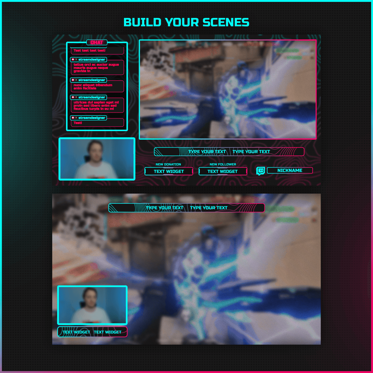 NEON Stream overlays package – BIGBRAUZ OVERLAYS