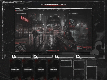 Dark anime stream overlays pack