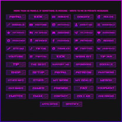 Purple gradient stream overlays. Purple stream panels. 