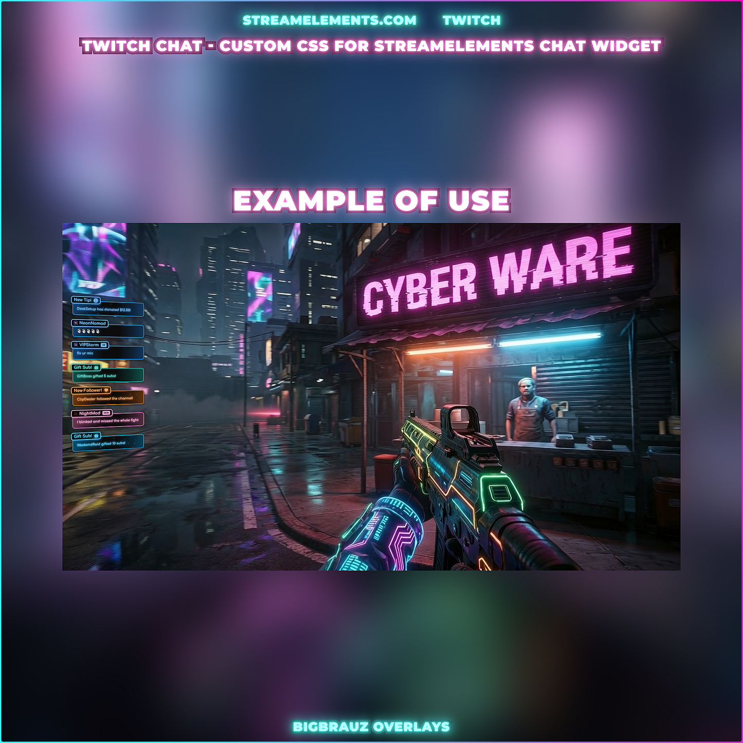 Simple RGB Neon Stream Chat