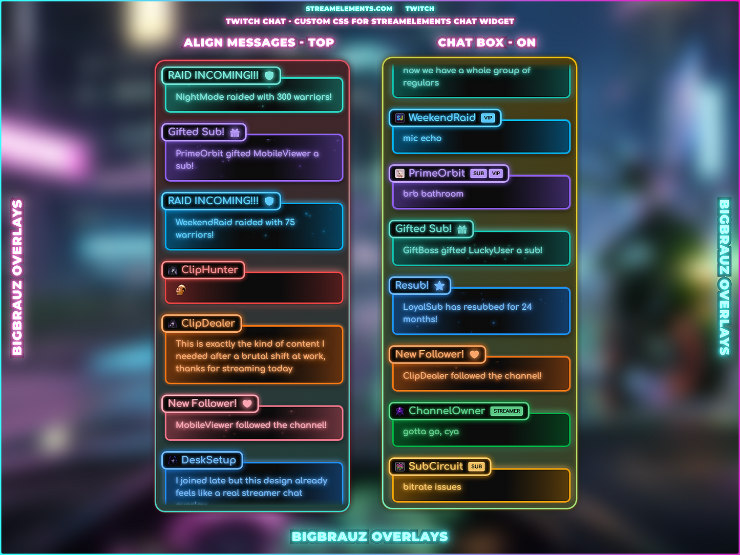 Simple RGB Neon Stream Chat