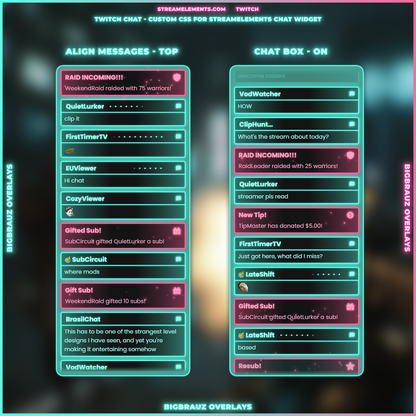 Stream chat widget - Green Magenta