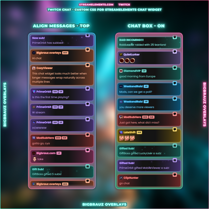 Сyber neon stream chat widget