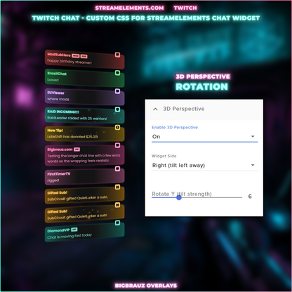 Сyber neon stream chat widget