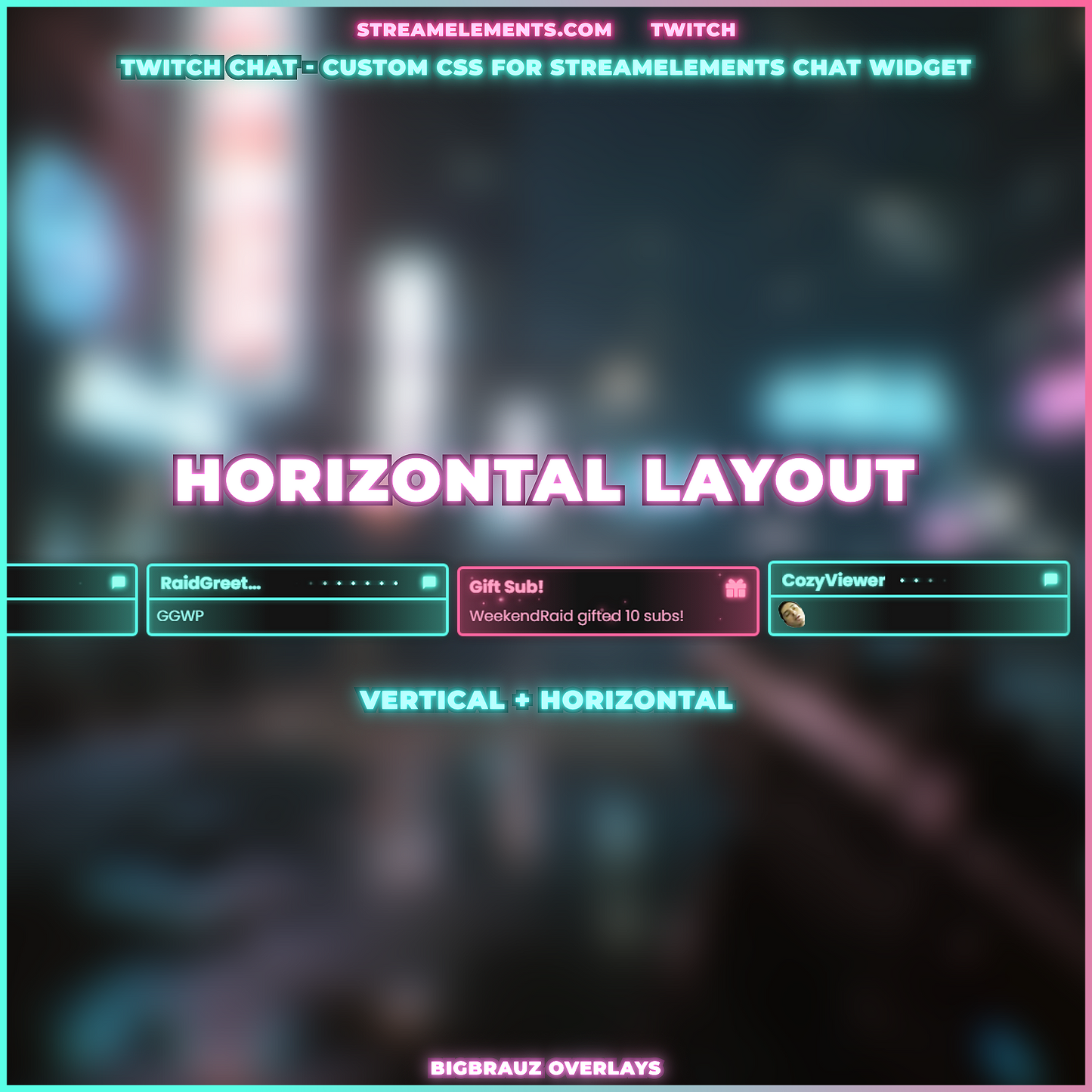 Stream chat widget - Green Magenta