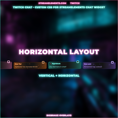 Сyber neon stream chat widget