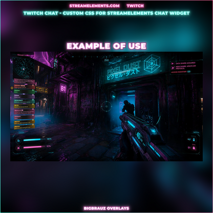 Сyber neon stream chat widget