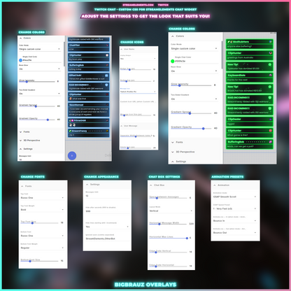 Stream chat widget - Green Magenta