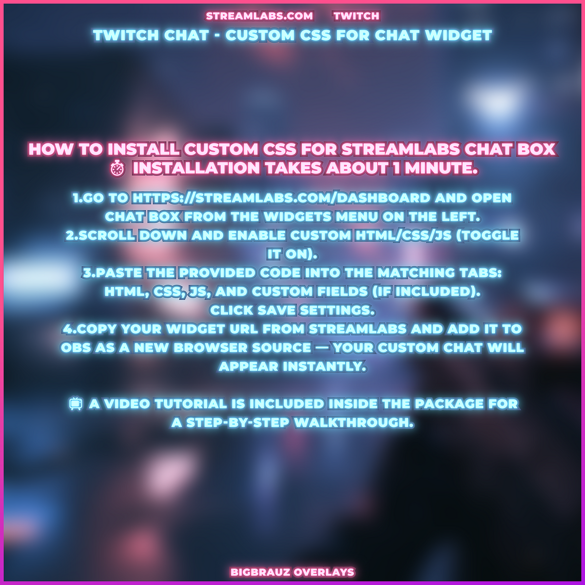 Neon simple stream chat widget