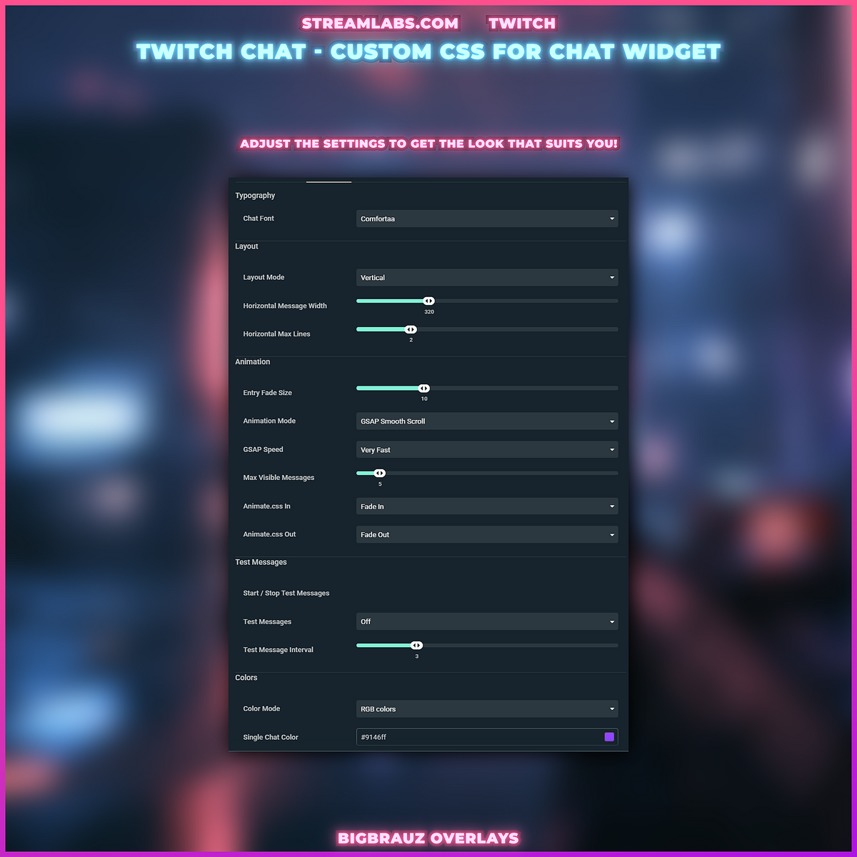 Neon simple stream chat widget