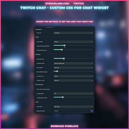 Neon simple stream chat widget