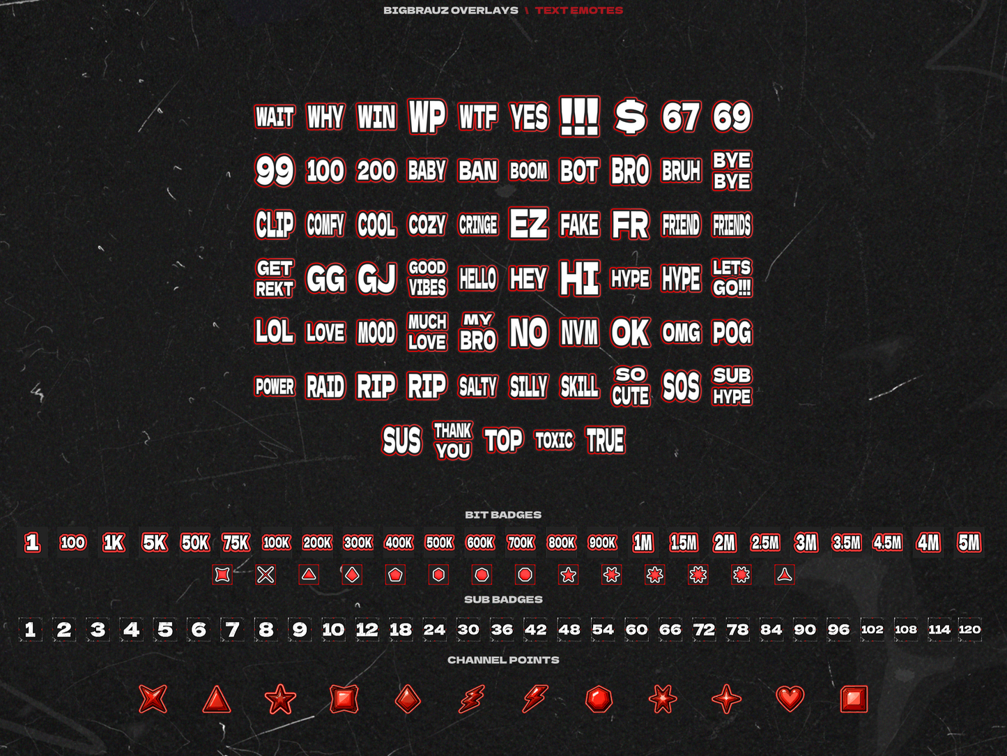 Dark anime stream overlays pack