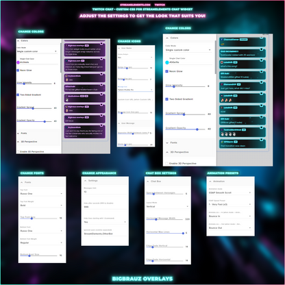 Сyber neon stream chat widget