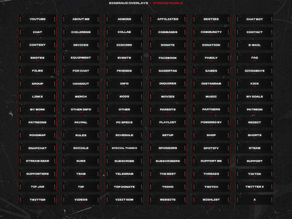 Dark anime stream overlays pack