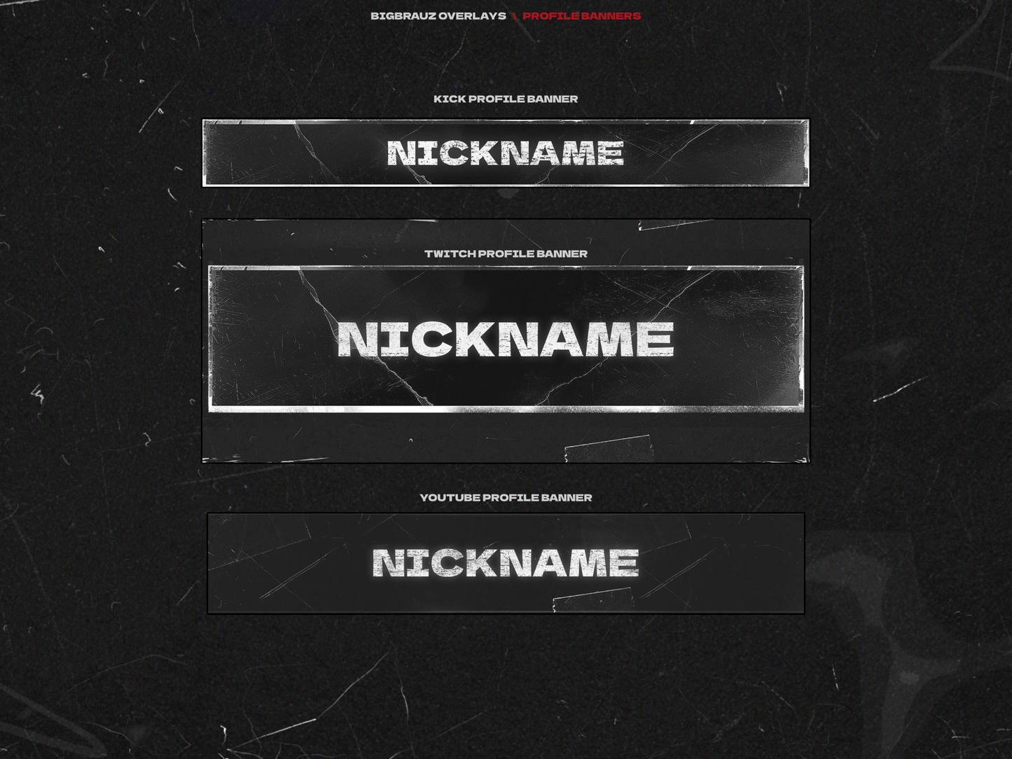 Dark anime stream overlays pack