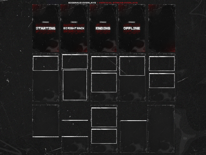 Dark anime stream overlays pack