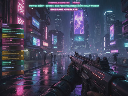 Сyber neon stream chat widget