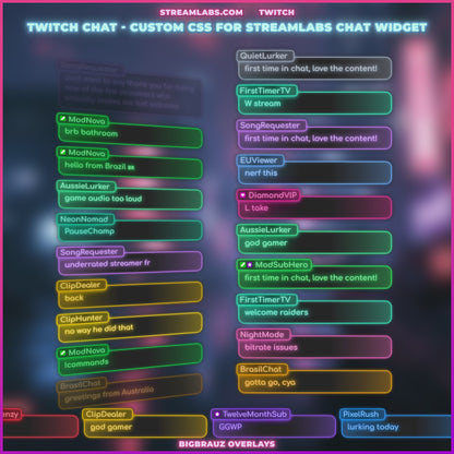 Neon simple stream chat widget