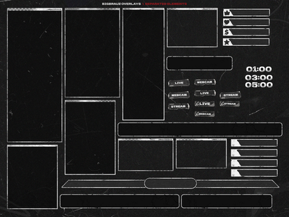 Dark anime stream overlays pack