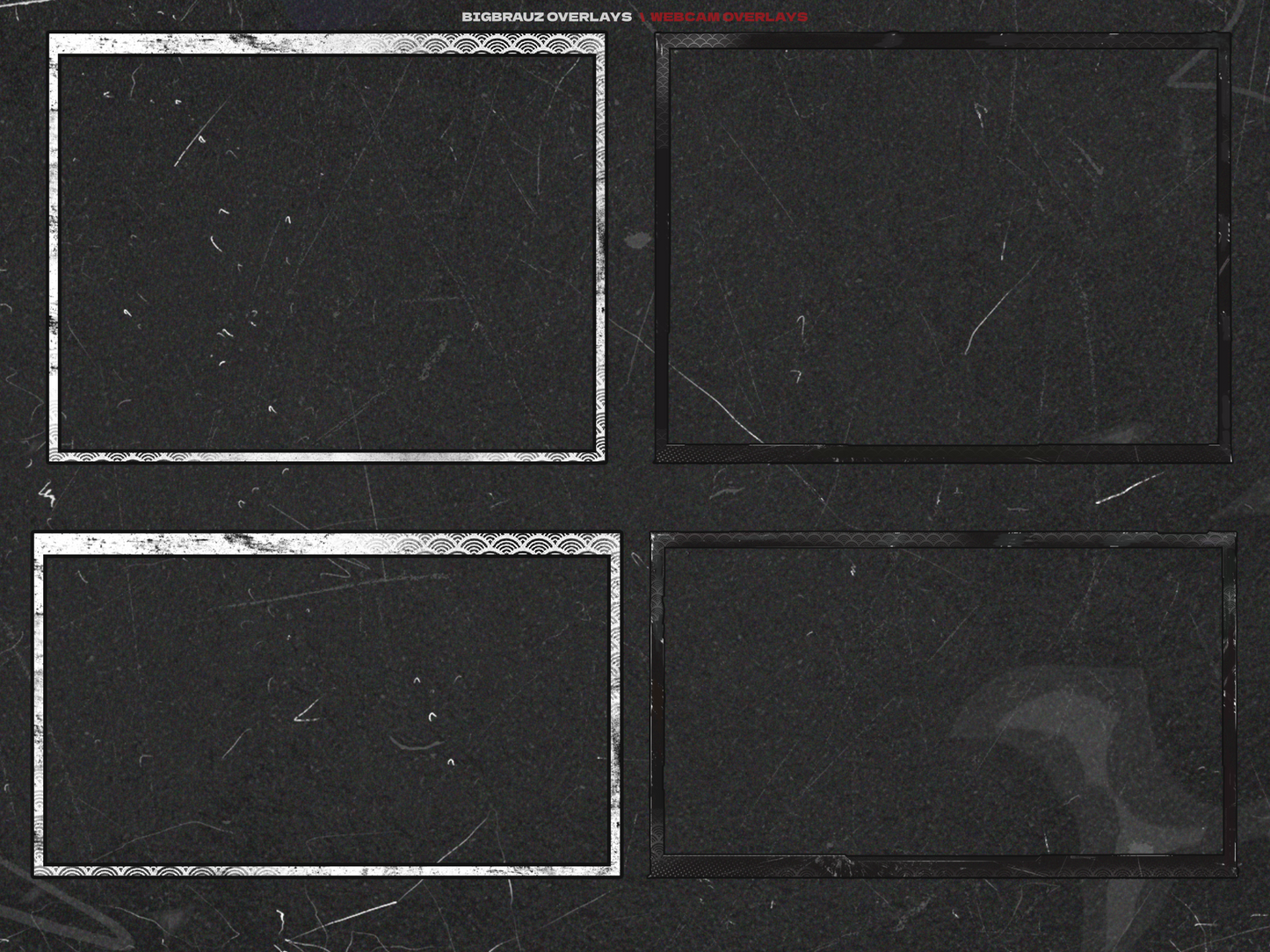 Dark anime stream overlays pack